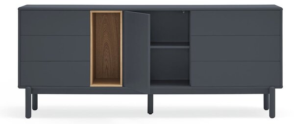 Tmavě šedá nízká komoda 180x76 cm Corvo - Teulat