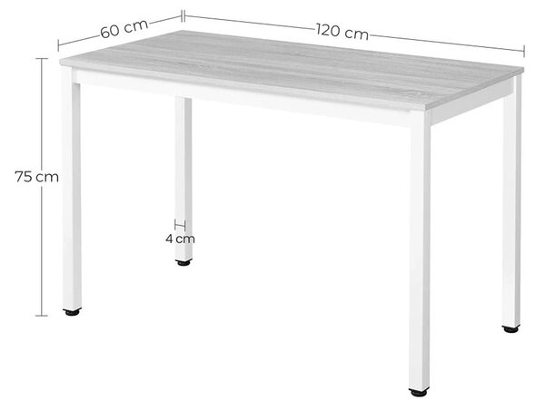 Bílý jídelní stůl s bílou deskou TESSA 120x60 cm