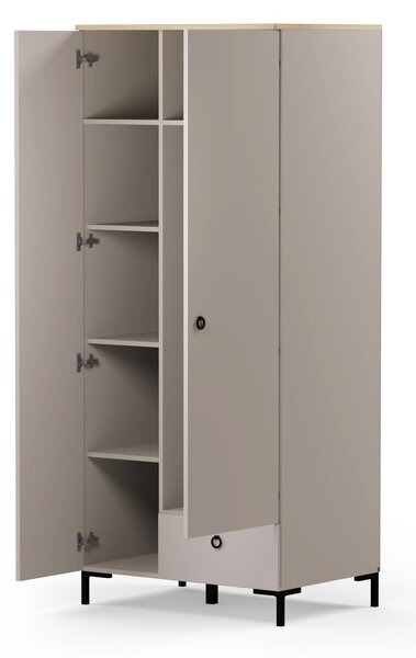 Šatní skříň Demandaron 1 (taupe + dub silverjack)