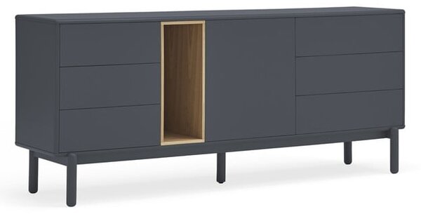 Tmavě šedá nízká komoda 180x76 cm Corvo - Teulat