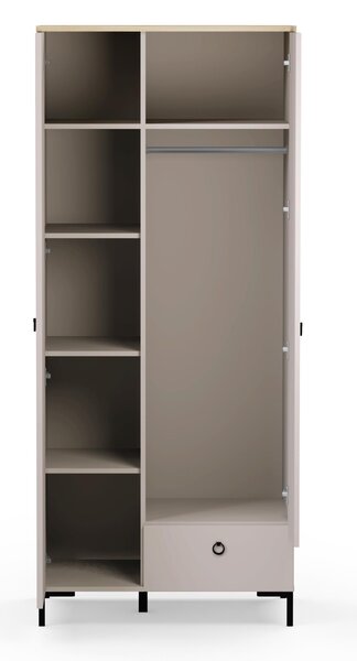 Šatní skříň Demandaron 1 (taupe + dub silverjack)