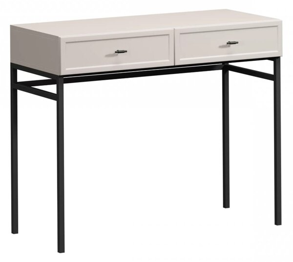 Konzolový / toaletní stolek Lorini 100 cm - kašmírová / černé úchytky T-bar