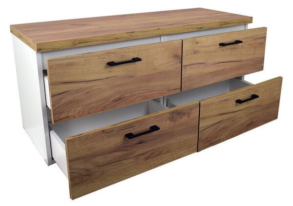 Comodo Koupelnová skříňka pod deskové umyvadlo Agria W 120-HD - bílá/zlatý dub