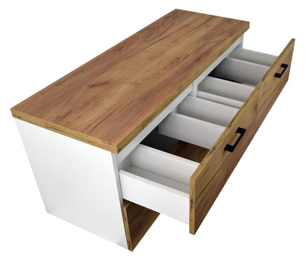 Comodo Koupelnová skříňka pod deskové umyvadlo Agria W 120-HD - bílá/zlatý dub