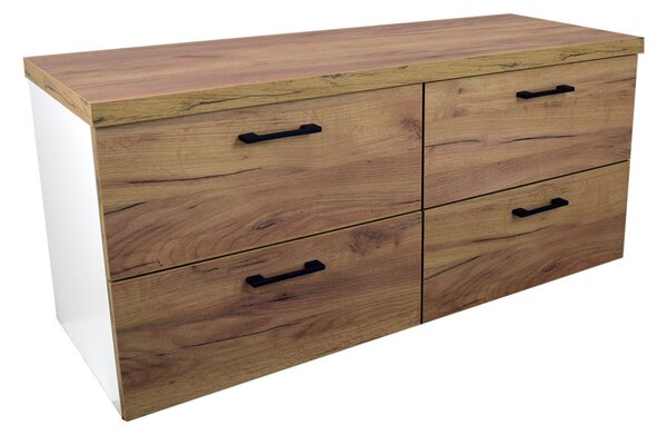 Comodo Koupelnová skříňka pod deskové umyvadlo Agria W 120-HD - bílá/zlatý dub