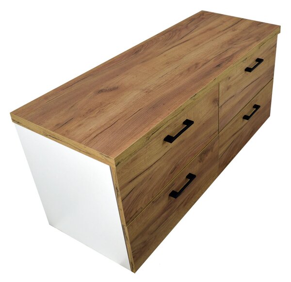 Comodo Koupelnová skříňka pod deskové umyvadlo Agria W 120-HD - bílá/zlatý dub