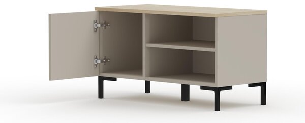 Botník (skříňka na boty) Demandaron (taupe + dub silverjack)