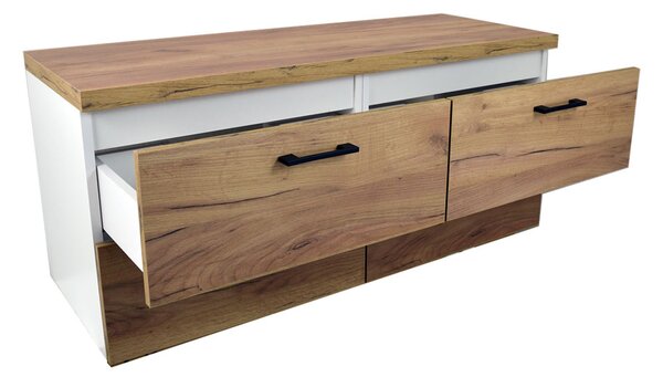 Comodo Koupelnová skříňka pod deskové umyvadlo Agria W 120-HD - bílá/zlatý dub