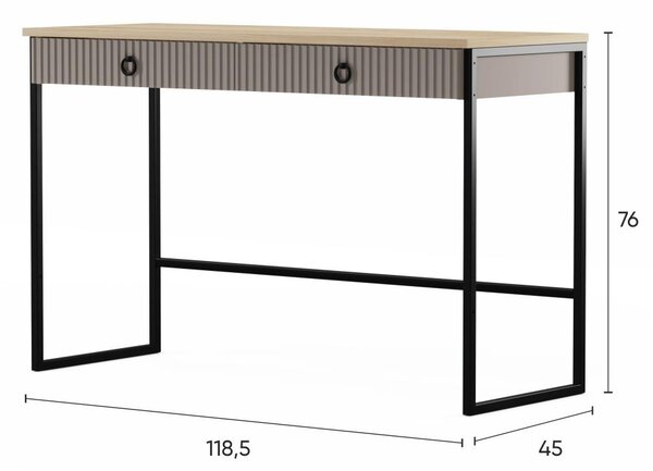 Toaletní stolek Demandaron (taupe + dub silverjack). 1116804