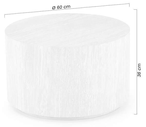 Kulaté konferenční stolky Novula 60 a 45 cm - travertin