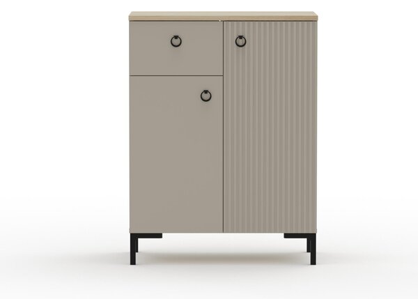 Komoda Demandaron 3 (taupe + dub silverjack). Akce -21%