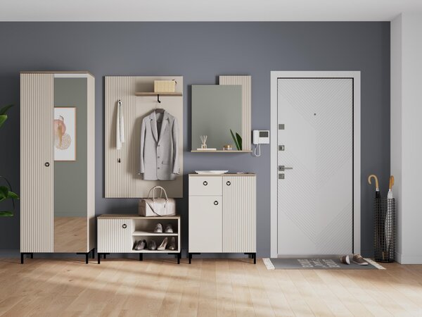 Věšákový panel Demandaron (taupe + dub silverjack)