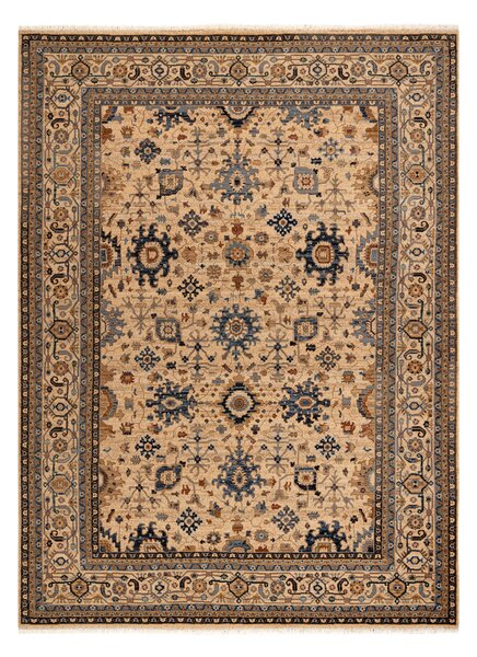 Makro Abra Kusový koberec klasický vlněný KESHAN 7521/53555 béžový modrý Rozměr: 120x145 cm