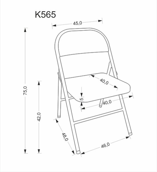HALMAR Skládací jídelní židle K565 bílá