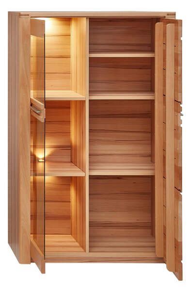 VITRÍNA, jádrový buk, jádrový buk, 85/137/40 cm Carryhome - Kredence a vitríny