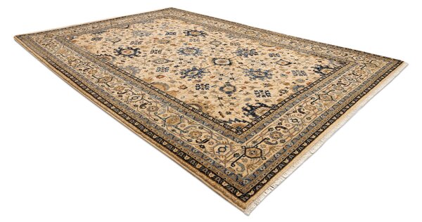 Makro Abra Kusový koberec klasický vlněný KESHAN 7521/53555 béžový modrý Rozměr: 120x145 cm