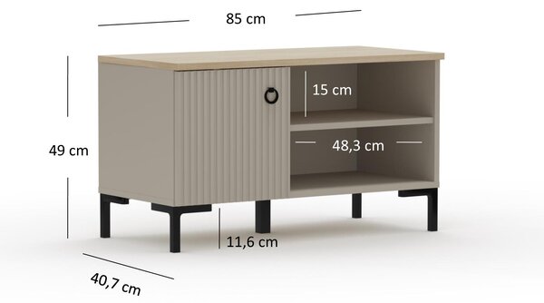 Botník (skříňka na boty) Demandaron (taupe + dub silverjack)