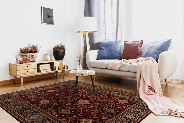 Makro Abra Kusový koberec klasický vlněný KESHAN 7522/53588 béžový bordó modrý Rozměr: 160x230 cm