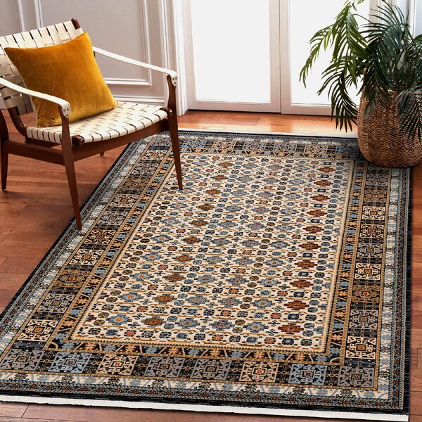 Makro Abra Kusový koberec klasický vlněný KESHAN 6428/53551 béžový modrý Rozměr: 120x145 cm