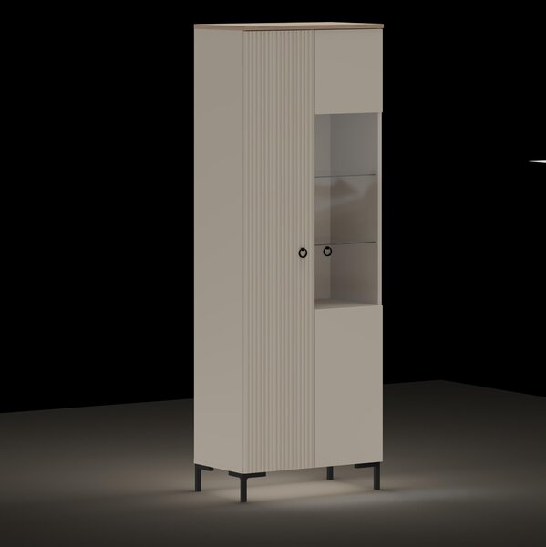 Vitrína Demandaron 1 (taupe + dub silverjack)