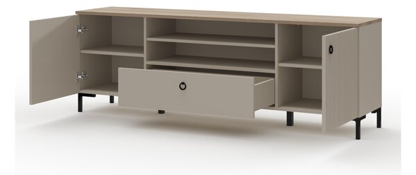 TV skříňka Demandaron 2 (taupe + dub silverjack)