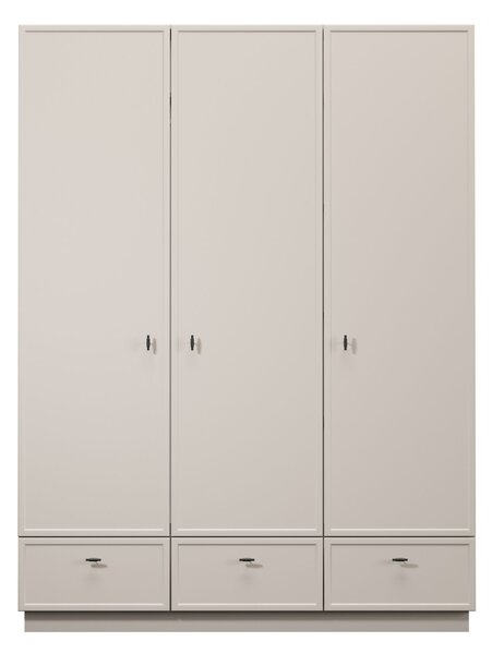 Šatní skříň Lorini 150 cm - kašmírová / černé úchytky T-bar