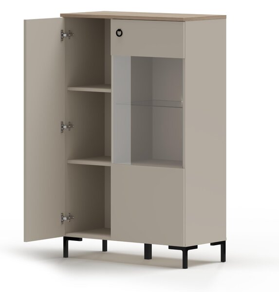 Vitrína Demandaron 2 (taupe + dub silverjack)