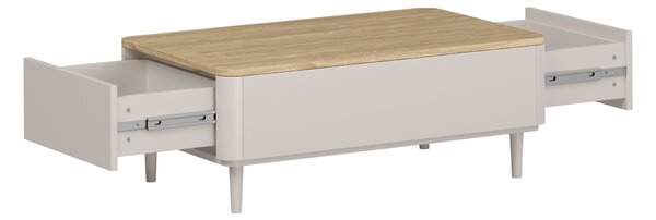 Konferenční stolek Amilio 100 cm se zásuvkami - kašmír / olejovaný dub