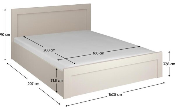Kondela Postel s úložným prostorem KAROS, 160x200, kašmír/dub evoke