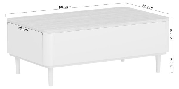 Konferenční stolek Amilio 100 cm se zásuvkami - kašmír / olejovaný dub