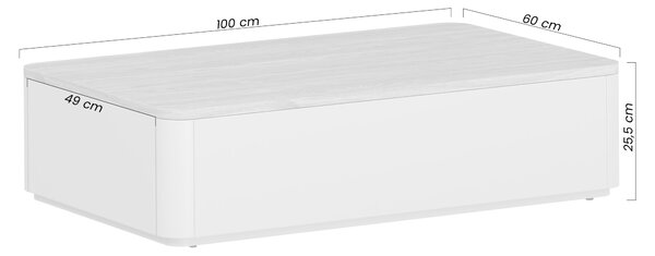 Konferenční stolek Amilio 100 cm se zásuvkami - kašmír / olejovaný dub