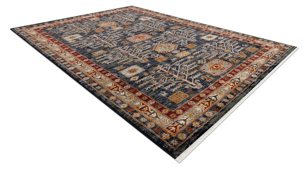 Makro Abra Kusový koberec klasický vlněný KESHAN 6174/53511 modrý bordó Rozměr: 80x145 cm