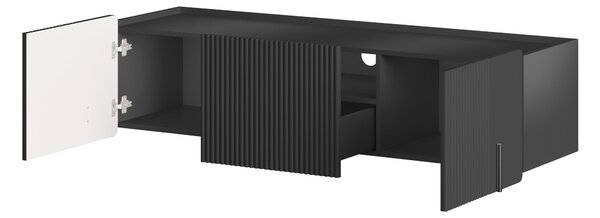 Závěsný TV stolek Malmi 150 cm - černý mat / černá