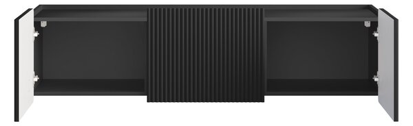 Závěsný TV stolek Malmi 150 cm - černý mat / černá