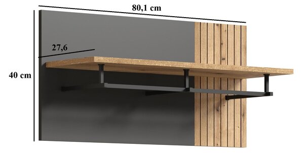 Věšákový panel Esferas (grafit + dub evoke)