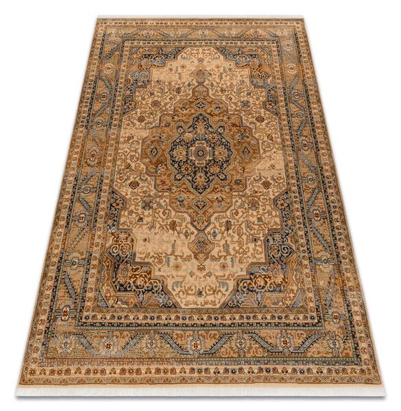Makro Abra Kusový koberec klasický vlněný KESHAN 8995/53565 béžový modrý Rozměr: 80x145 cm