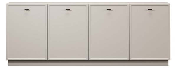Komoda Lorini 200 cm čtyřdveřová - kašmír / černé madla T-bar