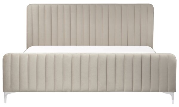 Postel Umělý samet LUNAN 180 x 200 cm Taupe