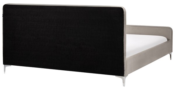 Postel Umělý samet LUNAN 180 x 200 cm Taupe
