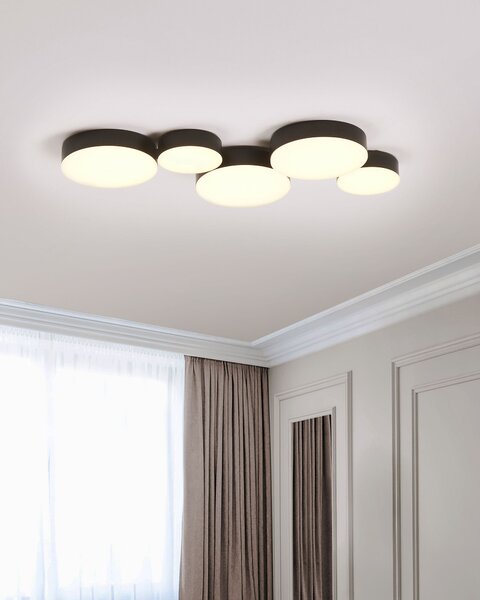 LED stropní lampa LUGA Kov Černá