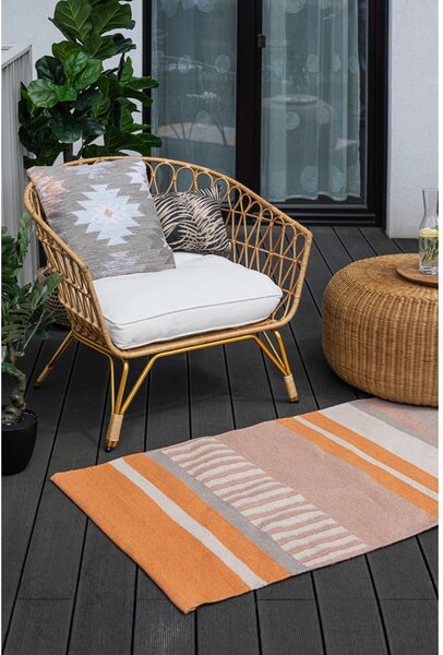 Béžovo-oranžový oboustranný venkovní koberec z recyklovaného plastu Green Decore Bella, 80 x 180 cm