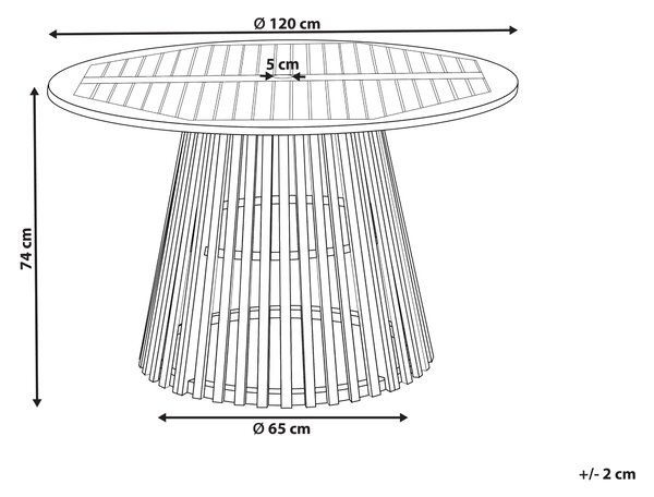 Zahradní jídelní stůl AGELLO 120 cm 120 cm Akáciové dřevo Hnědá