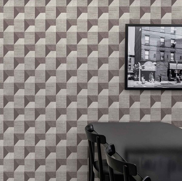 Geometrická šedá vliesová 3d tapeta na zeď A48702, Vavex 2024