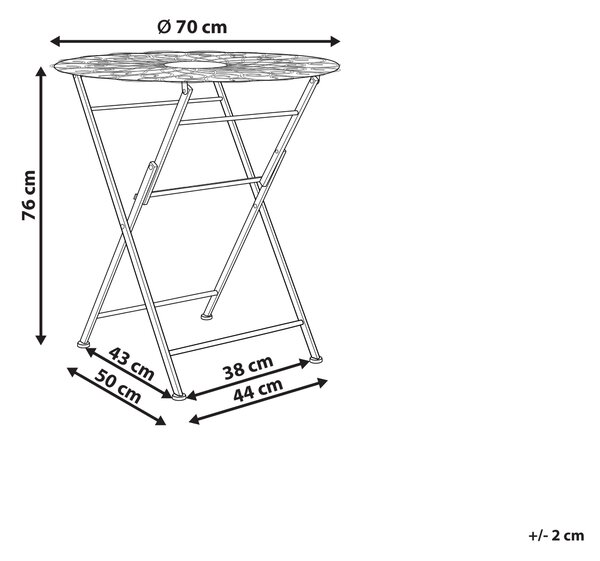 Bistro stolek STIFFE 70 cm 70 cm Kov Bílá