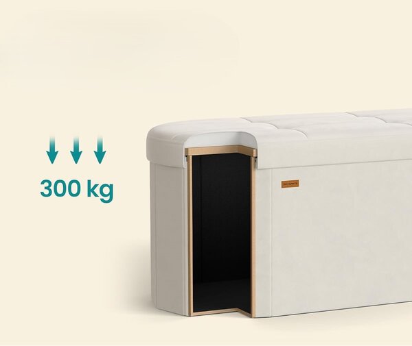 SONGMICS Taburet s úložným prostorem Pekys 110 L samet krémový