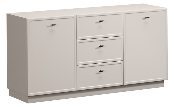 Komoda Lorini 150 cm se zásuvkami - kašmír / černé úchyty T-bar