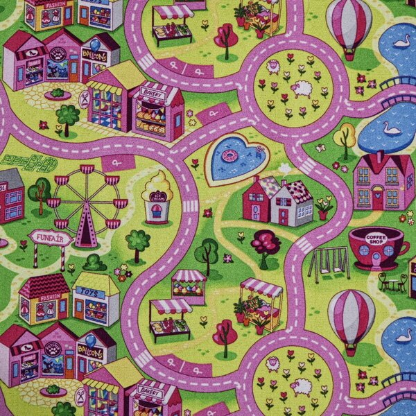 Associated Weavers, Dětský kusový koberec silnice Sweet Town, 95x133, vícebarevná, dětský pokoj