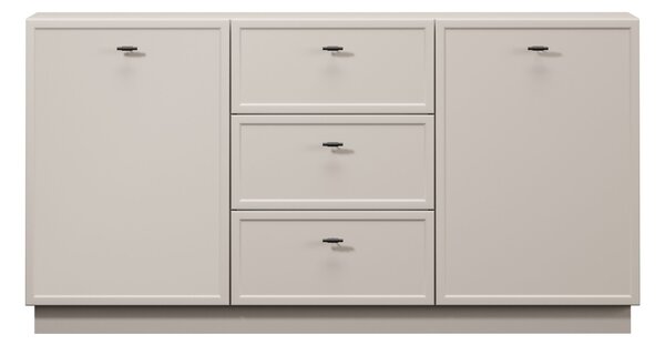 Komoda Lorini 150 cm se zásuvkami - kašmír / černé úchyty T-bar