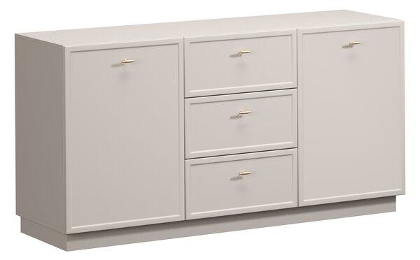 Komoda Lorini 150 cm se zásuvkami - kašmír / zlaté úchytky T-bar