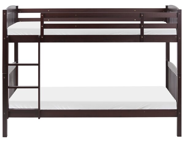 Patrová postel Borovicové dřevo REVIN 90 x 200 cm Tmavě hnědá